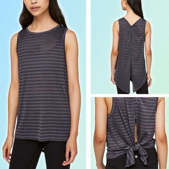 LULULEMON Meet Halfway Tank Striped Moonwalk Size 4 - Picture 1 of 8